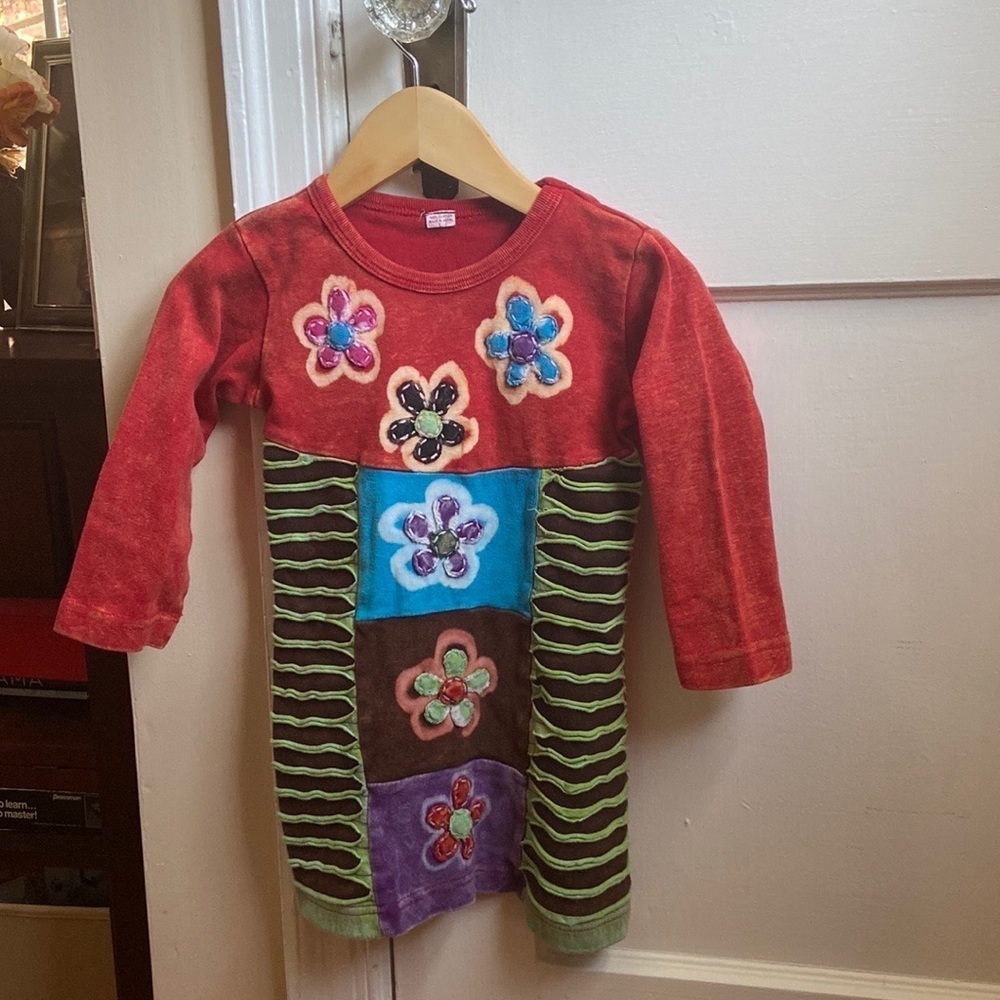 Nepal Made Bohemian Style Embroidered Tie-Dye Dress